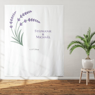 Simple Lavender Wedding Photo Booth Backdrop Wandteppich
