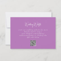 Simple Lavender Wedding QR Code Website RSVP Card