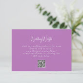Simple Lavender Wedding QR Code Website RSVP Card Karte (Stehend Vorderseite)