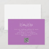 Simple Lavender Wedding QR Code Website RSVP Card Karte (Vorne/Hinten)