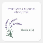 Simple Lavender Wedding Quadratischer Aufkleber (Vorderseite)