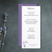 Simple Lavender Wedding Reception Menu Menükarte