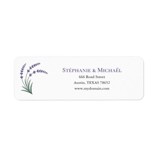 Simple Lavender Wedding Return Address Label (Vorne)