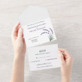 Simple Lavender Wedding RSVP All In One Einladung (Abreißen)