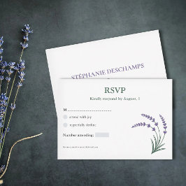 Simple Lavender Wedding RSVP Card