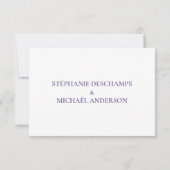 Simple Lavender Wedding RSVP Card (Rückseite)