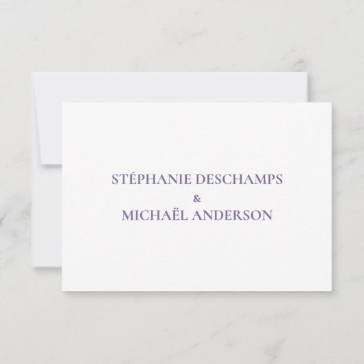 Simple Lavender Wedding RSVP Card (Rückseite)