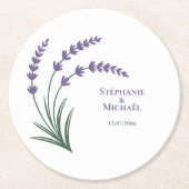 Simple Lavender Wedding Runder Pappuntersetzer (Vorderseite)
