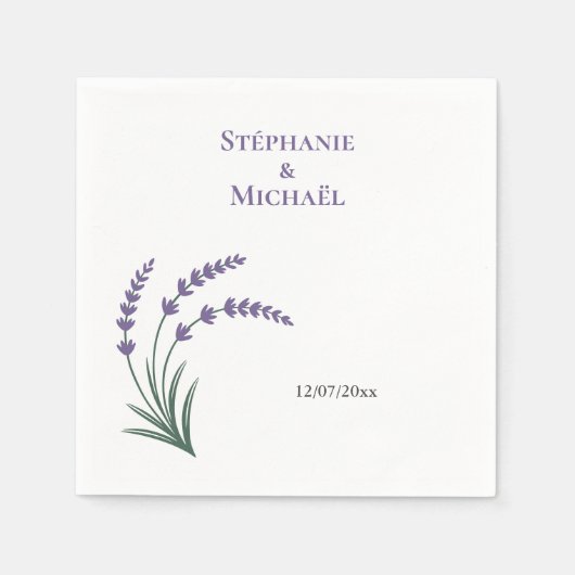 Simple Lavender Wedding Serviette (Vorderseite)