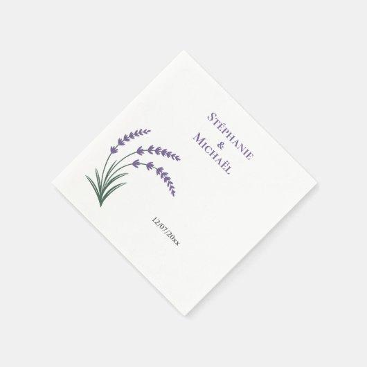 Simple Lavender Wedding Serviette (Ecke)