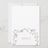 Simple Lavender Wildblume Brautparty Einladung (Rückseite)