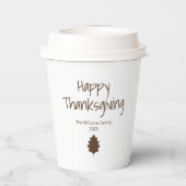 Simple Leaf Modern Family Thanksgiving Dinner Pappbecher (Rückseite)