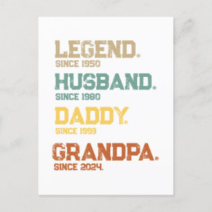 Simple Legende Husband Daddy Grandpa Custom Feiertagspostkarte
