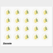 Simple Lemon Birthday Party Round Sticker (Blatt)