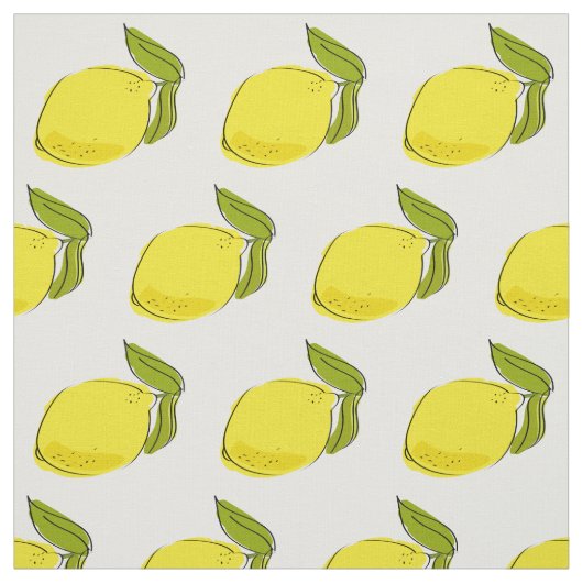 Simple Lemon Pattern White Stoff (Muster)