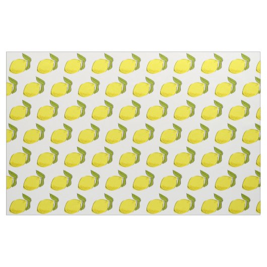 Simple Lemon Pattern White Stoff (Fat Quarter (45,7 x 55,9 cm))
