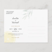 Simple Lemon Save the Date Ankündigungspostkarte (Rückseite)