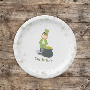 Simple Leprechaun St. Patrick's Day Whimsical Nied Pappteller