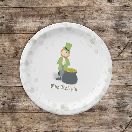 Simple Leprechaun St. Patrick's Day Whimsical Nied Pappteller