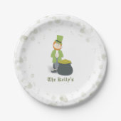 Simple Leprechaun St. Patrick's Day Whimsical Nied Pappteller (Vorderseite)
