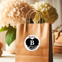 Simple Letter B Heart Foliage Wedding Vielen Dank