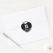 Simple Letter B Heart Foliage Wedding Vielen Dank Runder Aufkleber (Umschlag)