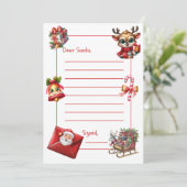 Simple Letter to Santa Einladung (Stehend Vorderseite)