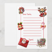 Simple Letter to Santa Einladung (Vorne/Hinten)