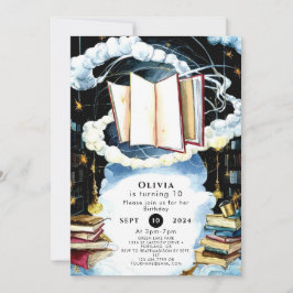 Simple Library Fairytale Storybook Geburtstag Einladung