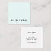 Simple Light Aqua Modernes, Berufliches Minimalist Quadratische Visitenkarte (Vorne/Hinten)