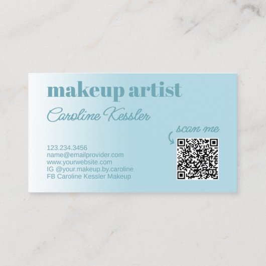 Simple Light Aqua Ocean Sky Blue White Calligraphy Visitenkarte (Rückseite)