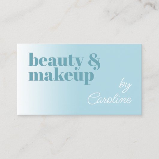 Simple Light Aqua Ocean Sky Blue White Calligraphy Visitenkarte (Vorderseite)