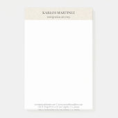 Simple Light Beige Linen Black Typography Post-it Klebezettel (Vorderseite)