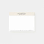 Simple Light Beige Linen Black Typography Post-it Klebezettel (Vorderseite)