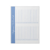 Simple Light Blue 8.5x11 Two Column Checklist Notizblock (Rotiert)