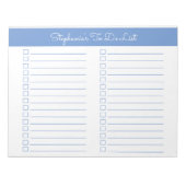 Simple Light Blue 8.5x11 Two Column Checklist Notizblock (Vorderseite)