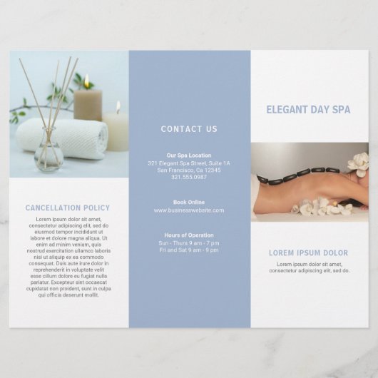 Simple Light Blue Elegante Wellness-Center Trifold (Vorderseite)
