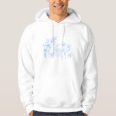 Simple light blue flower graphic hoodie (Vorderseite)