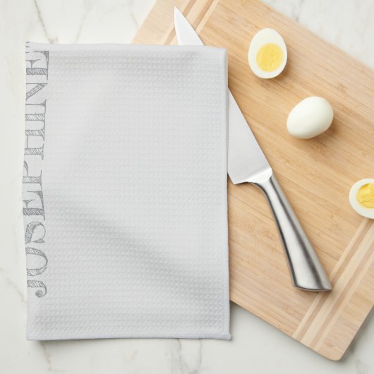 Simple Light Grey Personalized Modern Chic Geschirrtuch (Viertel Falte)