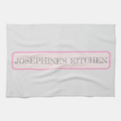 Simple Light Grey Personalized Modern Chic Pink Geschirrtuch (Horizontal)