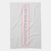 Simple Light Grey Personalized Modern Chic Pink Geschirrtuch (Vertikal)
