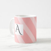 Simple Light Pink Single Initial Wide Stripes Kaffeetasse (Vorderseite Links)
