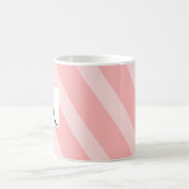 Simple Light Pink Single Initial Wide Stripes Kaffeetasse (Mittel)