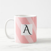 Simple Light Pink Single Initial Wide Stripes Kaffeetasse (Links)