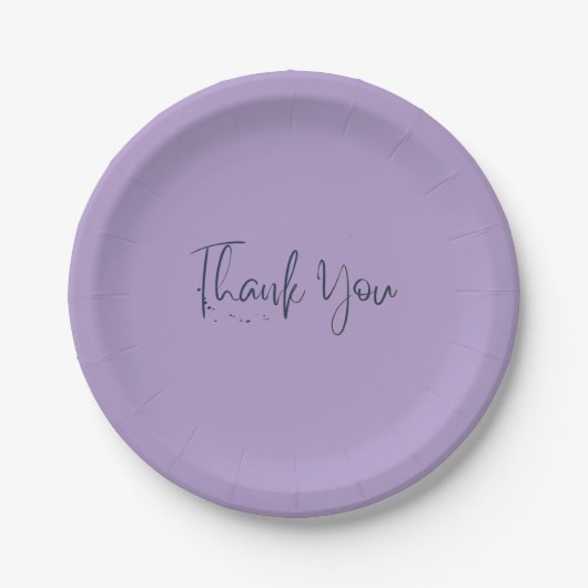 Simple light purple family picnic paper plates pappteller (Vorderseite)