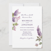 Simple Lilac Blume Grüne Christliche Hochzeit Einladung (Vorderseite)