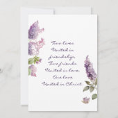 Simple Lilac Blume Grüne Christliche Hochzeit Einladung (Rückseite)