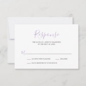 Simple Lilac Elegant Wedding RSVP Karte (Vorderseite)
