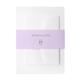 Simple Lilac Wedding Belly Bands Einladungsbanderole