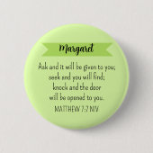Simple Lime Green Frage Gottsbibel Verse Christlic Button (Vorderseite)